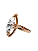 Kubický zirkón. Originál Vintage 14K Produkt s ružovým zlatým krúžkom Vintage Unique VRC047R